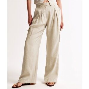 Abercrombie & Fitch Beige Wide-Leg Pants